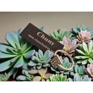 Chuns Fashion Bold Initial Letter " E " Size 7.5 Ring Silver Tone 11 Stones